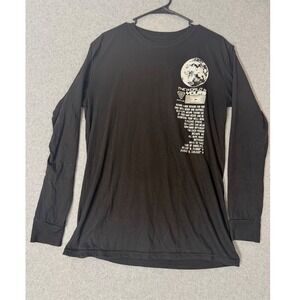 RGSTR Long Sleeve Shirt Mens Medium Black The World Is Yours Astronaut No Limit